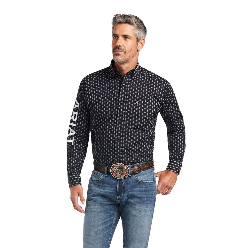 Ariat Hemden Herren - Team Raine Classic Fit Schwarz ( ZFVDU-7201 )